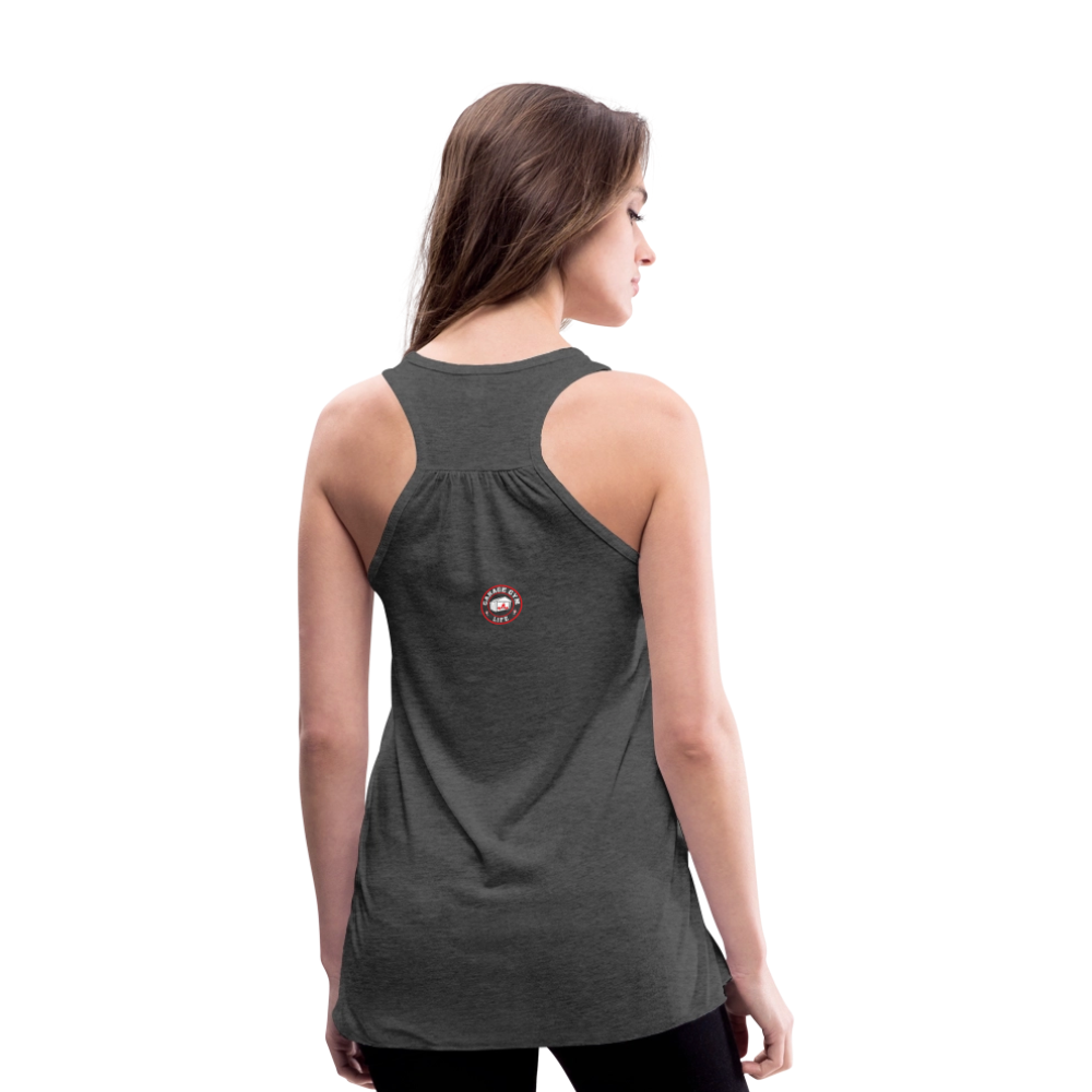 Women's Garage Gym Life Logo Flowy Tank Top by Bella - deep heather