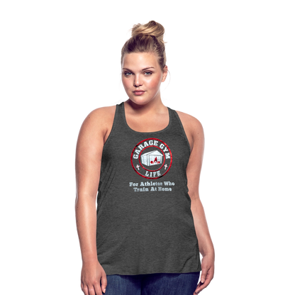 Women's Garage Gym Life Logo Flowy Tank Top by Bella - deep heather