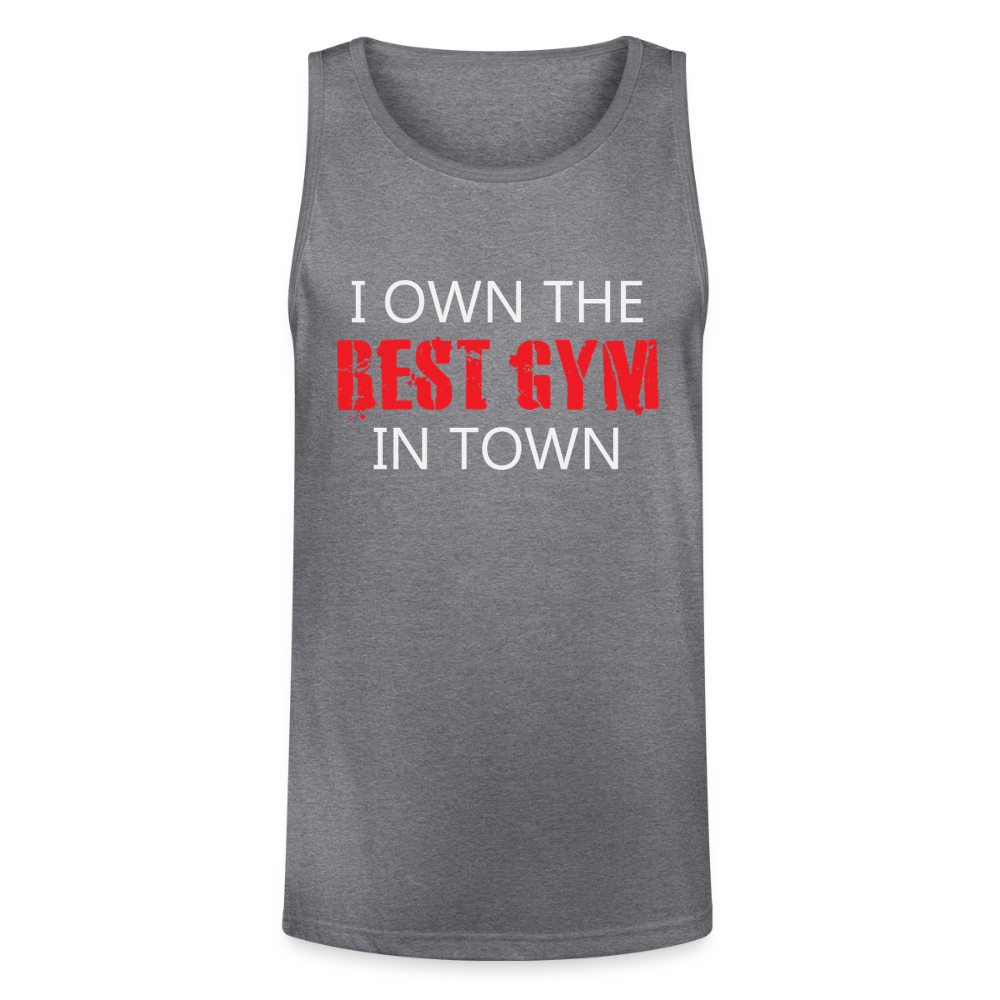 Men's Best Gym In Town Tri-Blend Organic Tank - heather gray