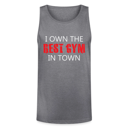 Men's Best Gym In Town Tri-Blend Organic Tank - heather gray