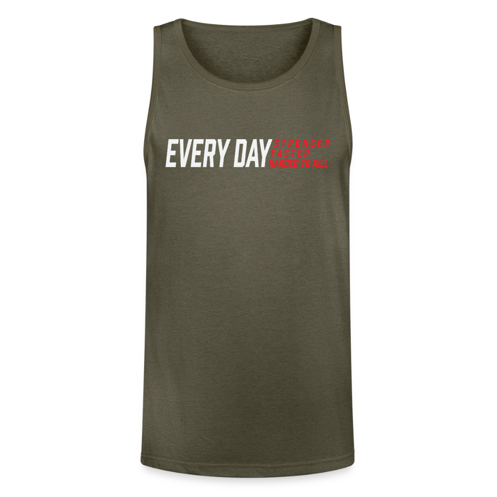 Unisex Tri-Blend Organic Tank - heather olive