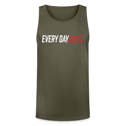 Unisex Tri-Blend Organic Tank - heather olive
