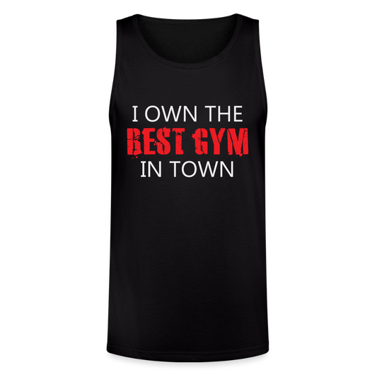 Men's Best Gym In Town Tri-Blend Organic Tank - black