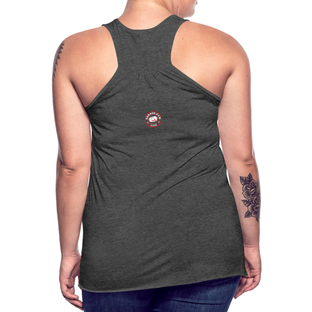 Women's Garage Gym Life Logo Flowy Tank Top by Bella - deep heather