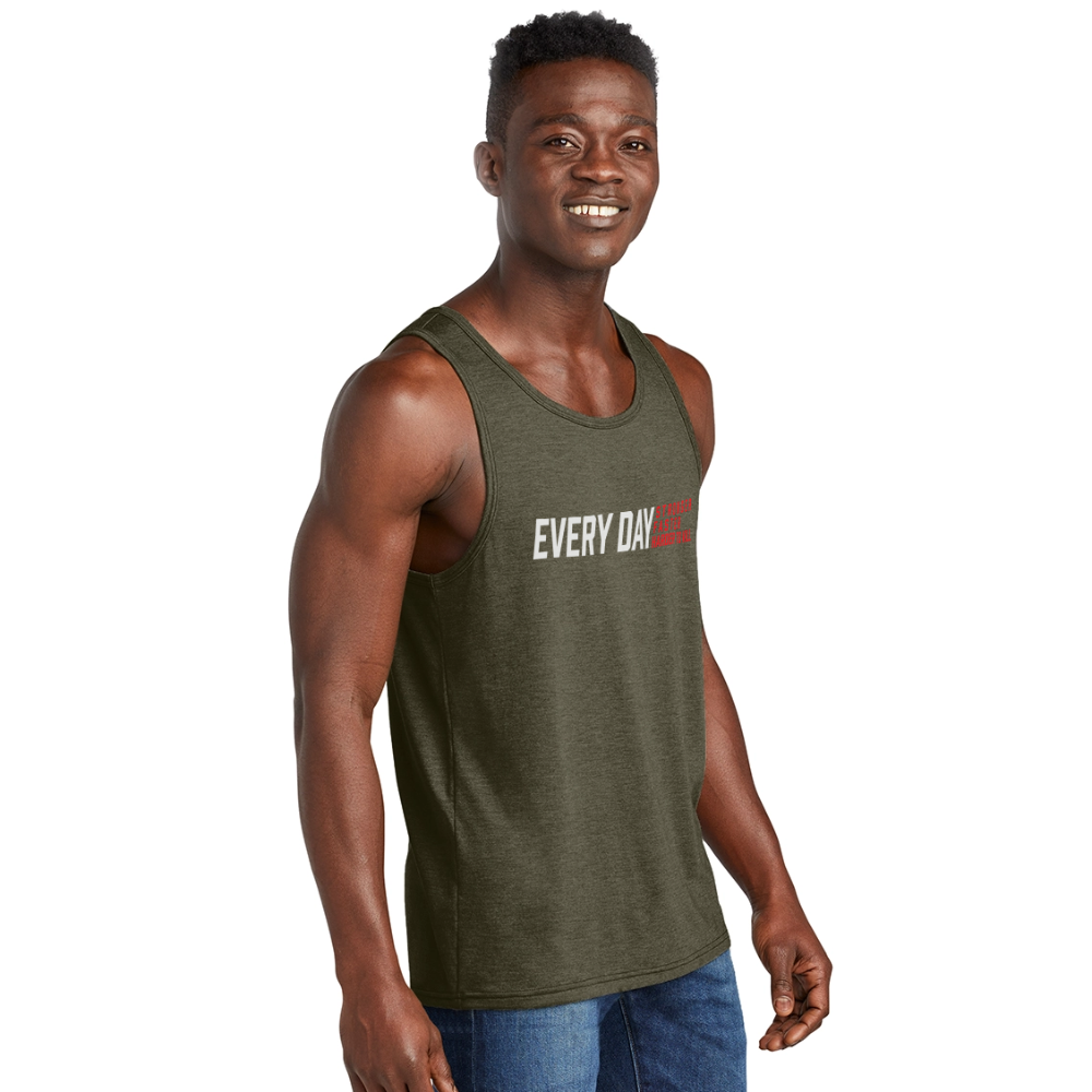 Unisex Tri-Blend Organic Tank - heather olive