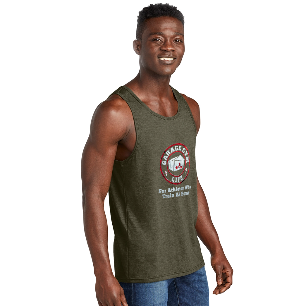Unisex Tri-Blend Organic Tank - heather olive