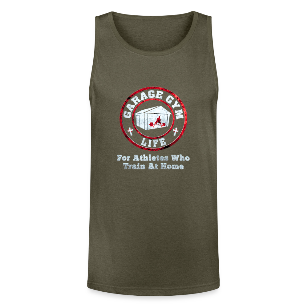 Unisex Tri-Blend Organic Tank - heather olive