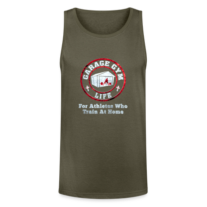Unisex Tri-Blend Organic Tank - heather olive