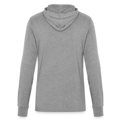 #garagegymlife Unisex Long Sleeve Hooded T-Shirt - Lightweight Year-Round Hoodie - heather grey