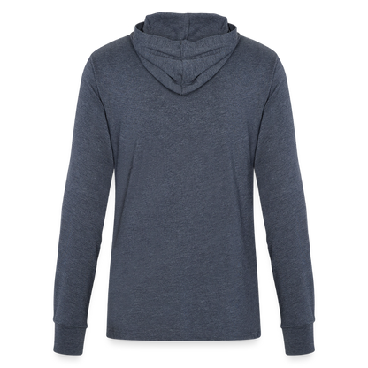 #garagegymlife Unisex Long Sleeve Hooded T-Shirt - Lightweight Year-Round Hoodie - heather navy