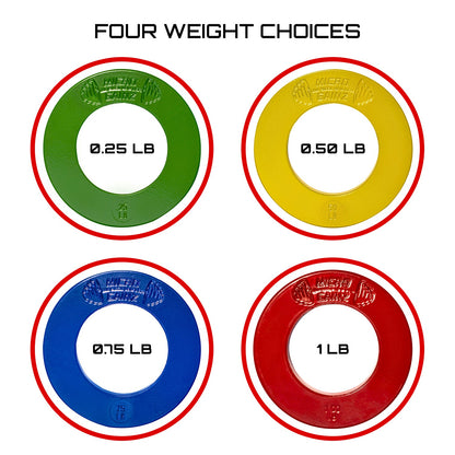 Micro Gainz Olympic Size Fractional Weight Plates Set of 8 Plates .25LB-1LB  w/ Bag