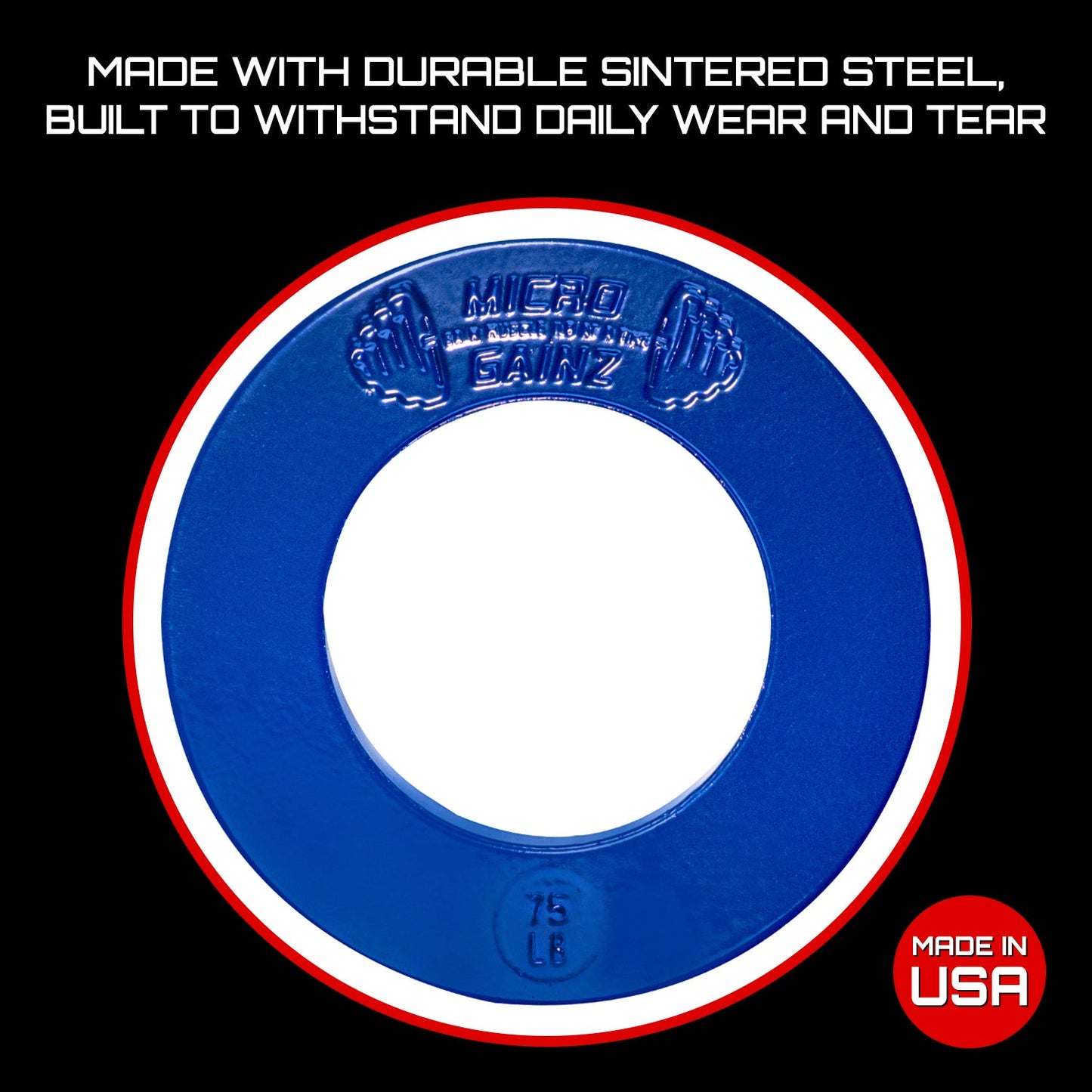 Micro Gainz Olympic Size Fractional Weight Plates Set of 10 Plates .25LB-1.25LB w/ Bag
