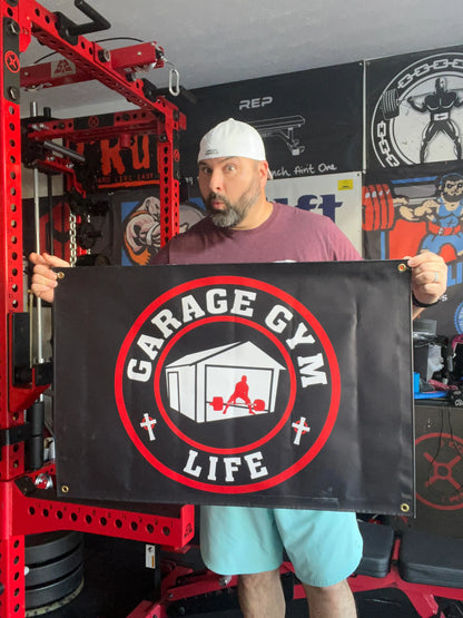 Garage Gym Life Logo 3x3 Vinyl Banner