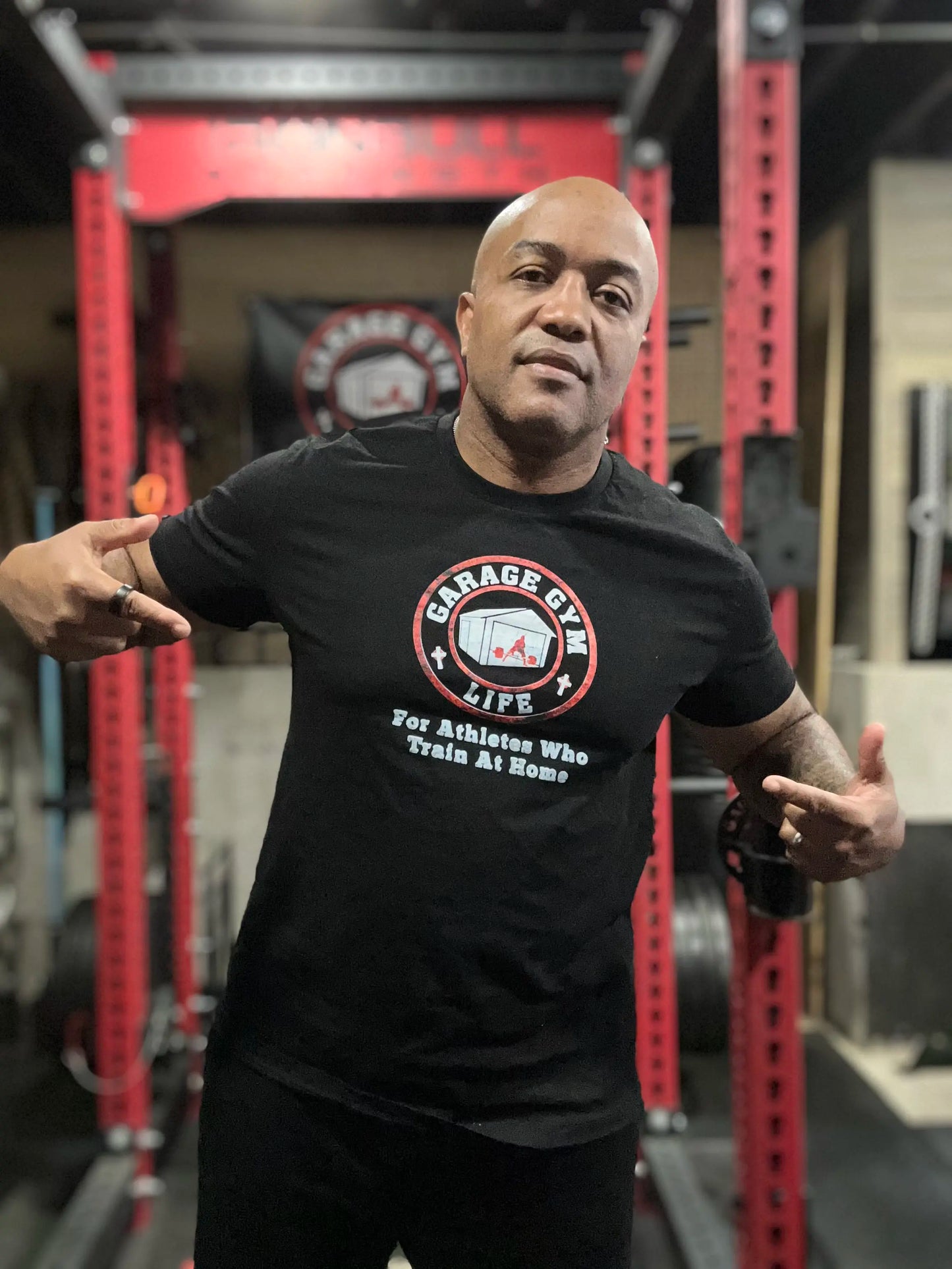 Men's Garage Gym Life Logo Premium T-Shirt