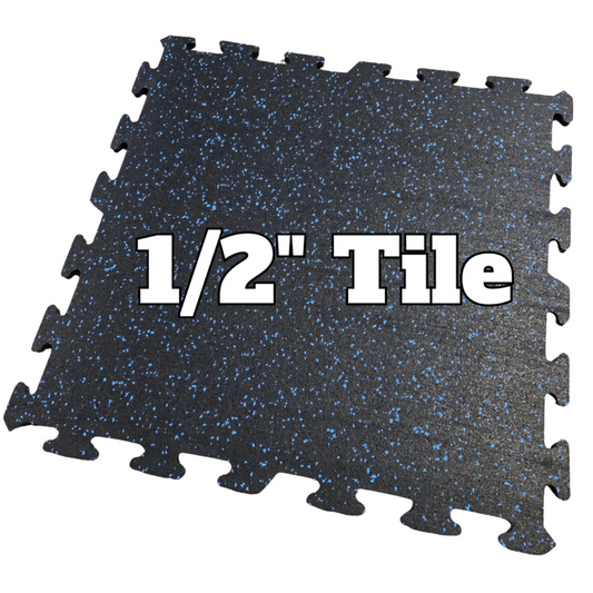 NEW Hammer Clad 1/2" Premium Rubber Floor Tiles and Interlocking Gym Tile Flooring