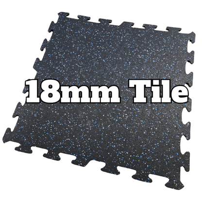 NEW Hammer Clad 18mm (3/4" Nominal) Premium Rubber Floor Tiles and Gym Tile Flooring Interlock