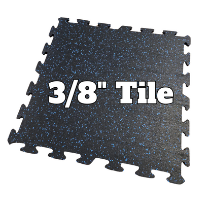 NEW Hammer Clad 3/8" Premium Rubber Floor Tiles and Interlocking Gym Tile Flooring