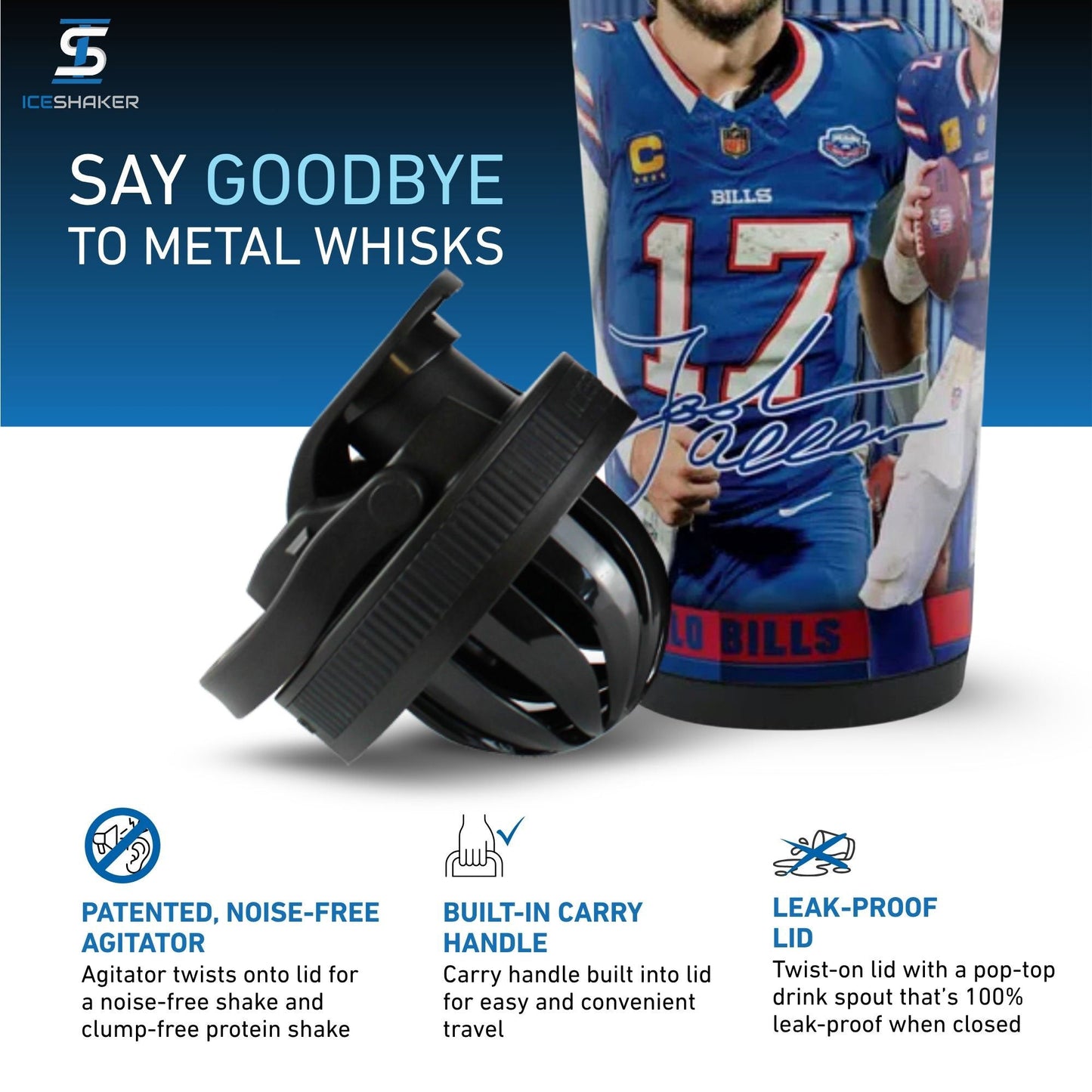 Official Josh Allen Buffalo Bills 4D 26oz Ice Shaker
