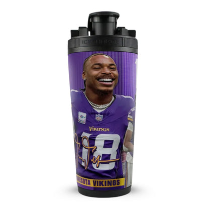 Official Justin Jefferson Minnesota Vikings 4D 26oz Ice Shaker
