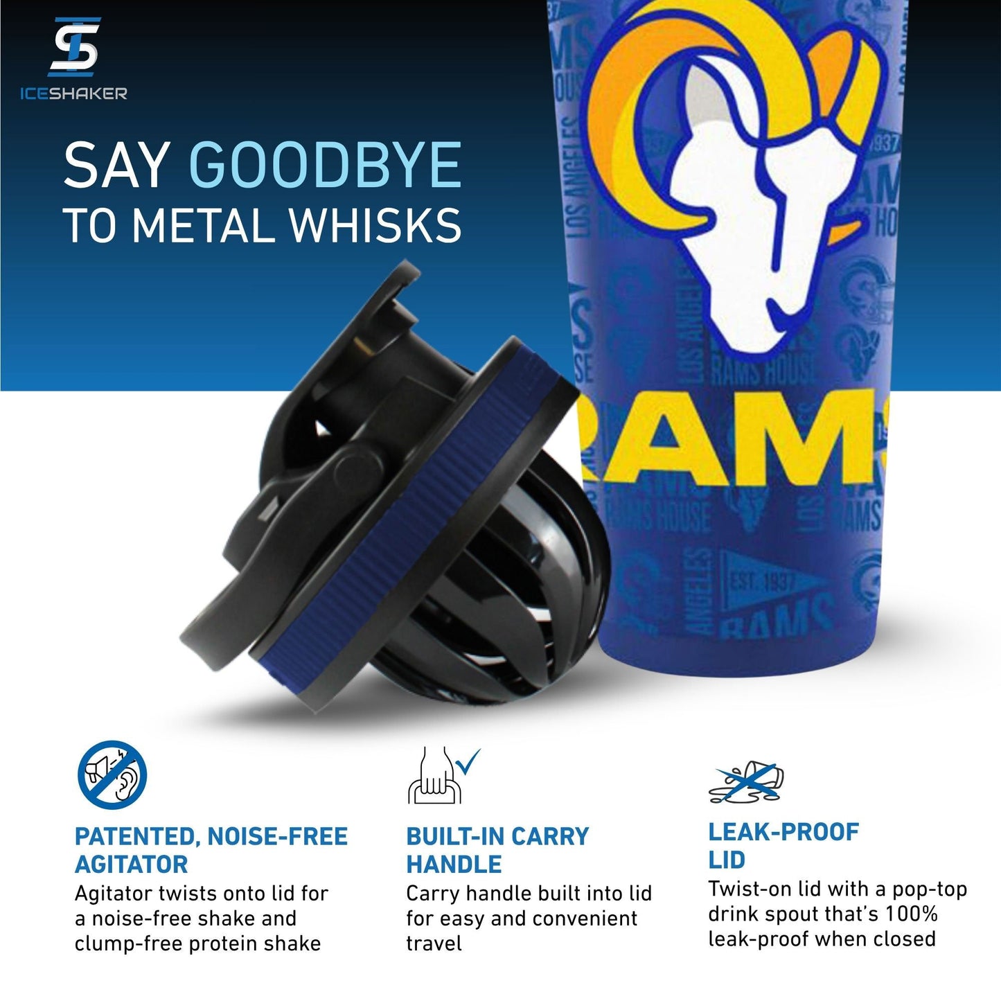 Officially Licensed Los Angeles Rams 4D Ice Shaker