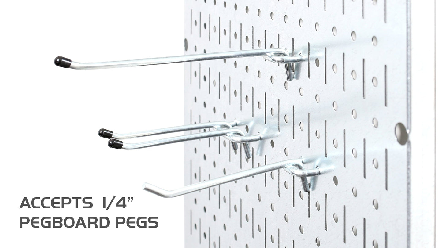 Wall Control Premium Steel Pegboard Kit - Black Pegboard with Hooks
