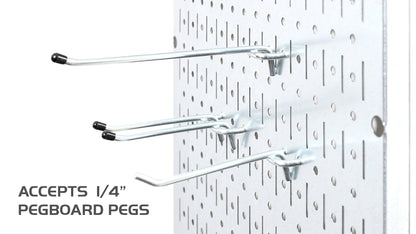 Wall Control Premium Steel Pegboard Kit - Black Pegboard with Hooks