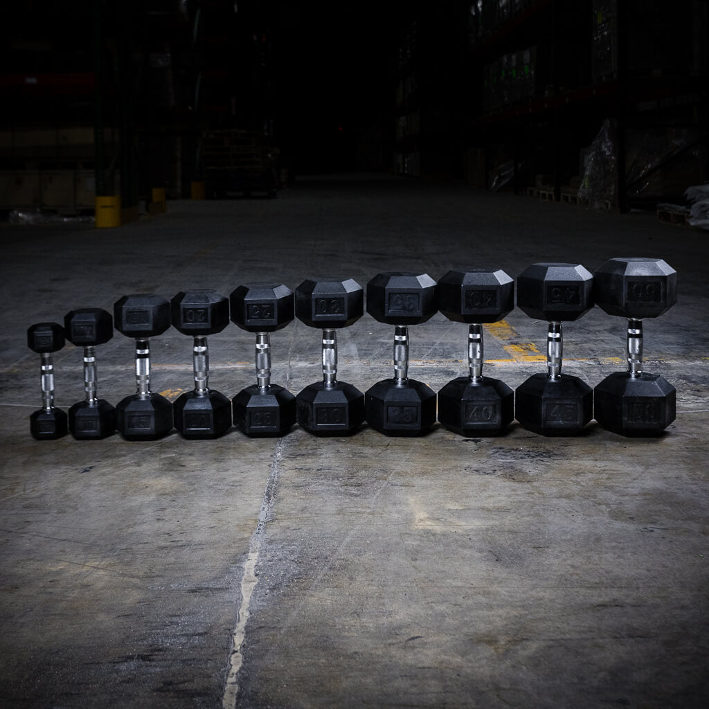 Rubber Hex Dumbbells