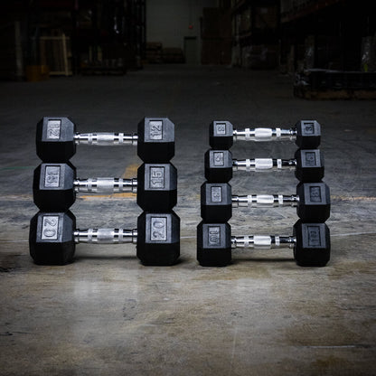 Rubber Hex Dumbbells