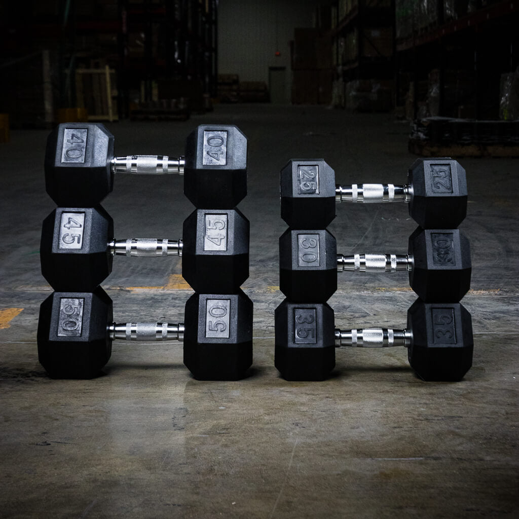 Rubber Hex Dumbbells