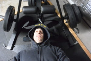 Joe Gray testing a normal flat bench